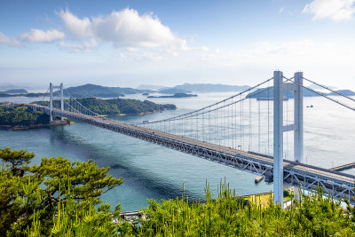 仓木市和州山观景台上的濑户大桥。