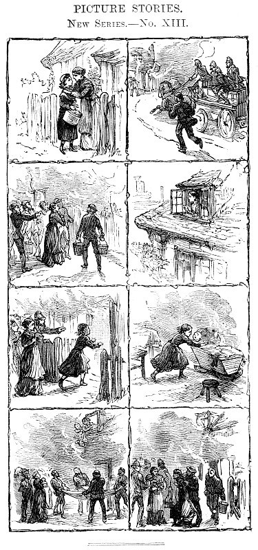 19世纪歌颂基督教价值观的儿童故事;诚实，勇敢，救火家庭1883年