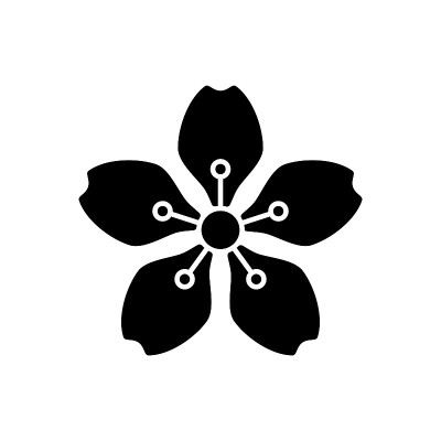 樱花黑色字形图标