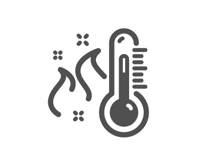 高温度计图标。温度诊断标志。向量