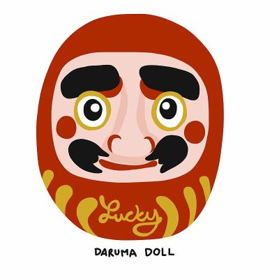 Daruma Japanese lucky charm cartoon vector illustr