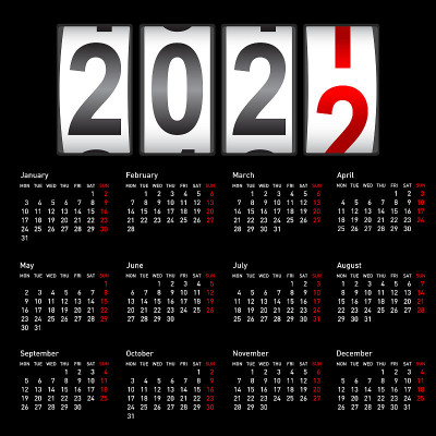 2022年新年柜台，更改日历插图