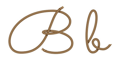 绳手绘字母B
