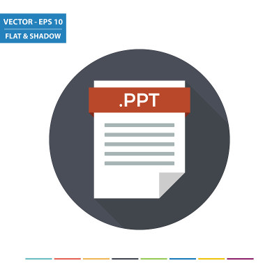 PPT演示文档文件格式扁平化图标
