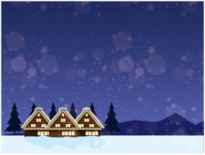 岐阜县白川吾夜空雪