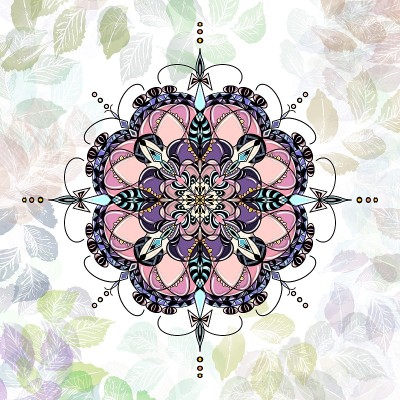 粉色和紫色的曼荼罗插图