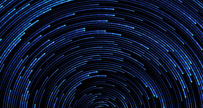 Blue circular sparkling background. Abstract starr