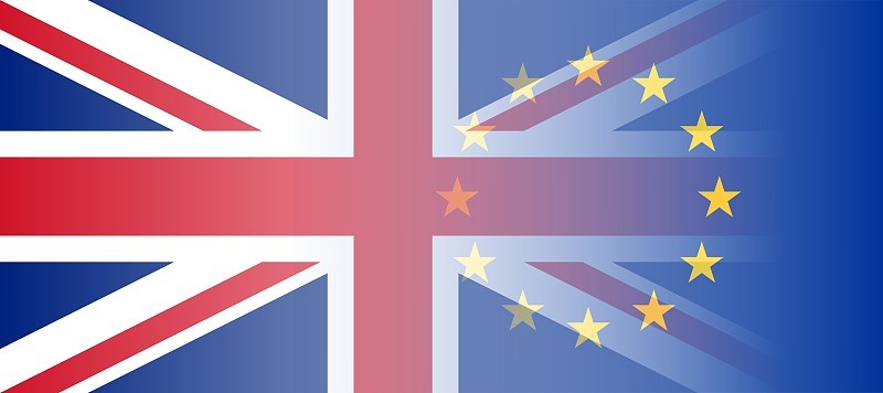 英国和欧盟的旗帜