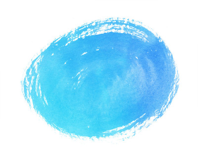 水彩手画圆形和椭圆形旗帜