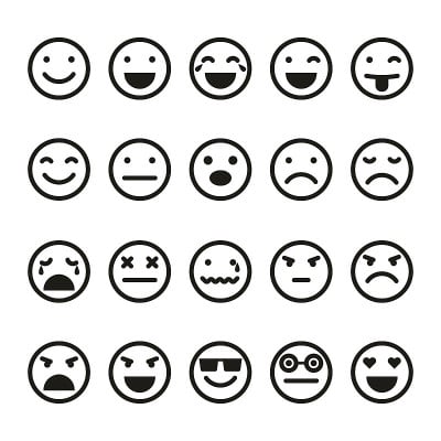 Emoji图标集。笑脸图片