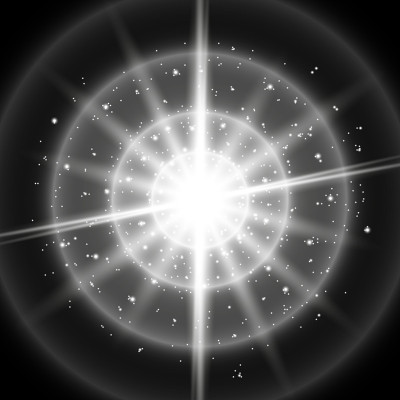 光圈与光波和星尘，白色