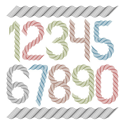 Set of vector rounded numbers created using guillo