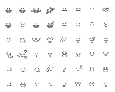 Set of emoticon. Cartoon face Vector Illustration