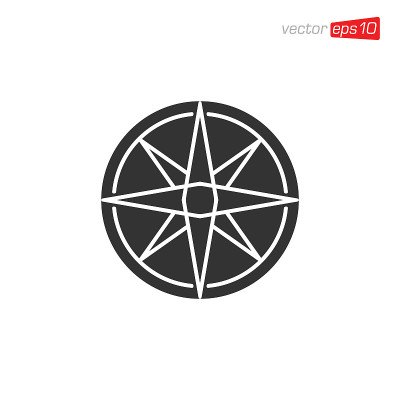 指南针图标设计矢量