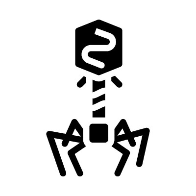 噬菌体病毒字形图标矢量插图