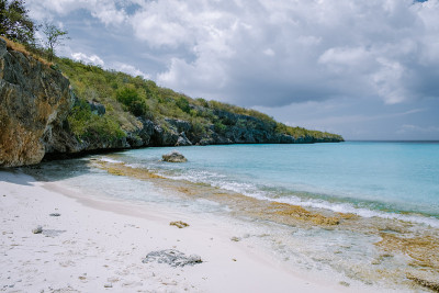 卡斯阿布海滩在加勒比库拉索岛，普拉亚卡斯阿布在库拉索加勒比