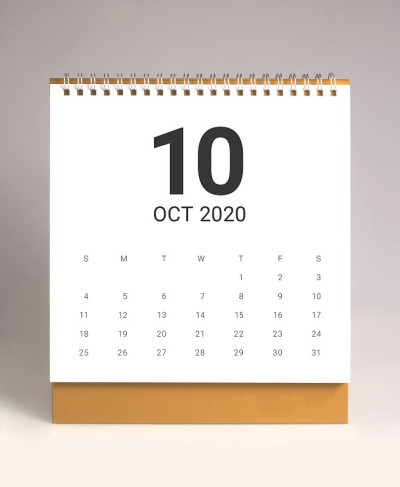 简单的台历2020年10月