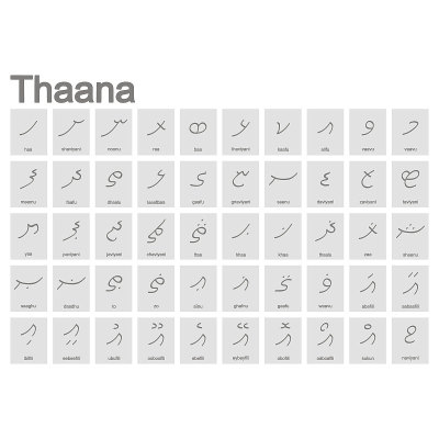 黑白图标与Thaana字母表
