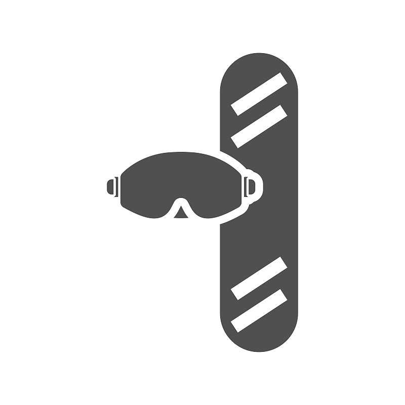 Set for snowboarding icon in flat style.Vector ill