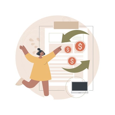 纳税申报单抽象概念矢量图。