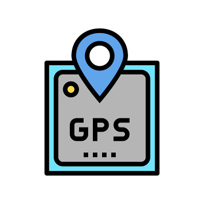 GPS设备彩色图标矢量插图
