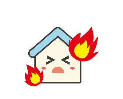住宅的插图。房子插图。简单。房屋保险。火