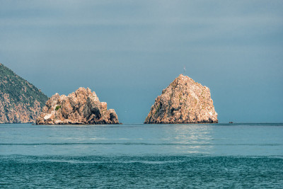 GURZUF, CRIMEA - View from a beach in Gurzuf on th