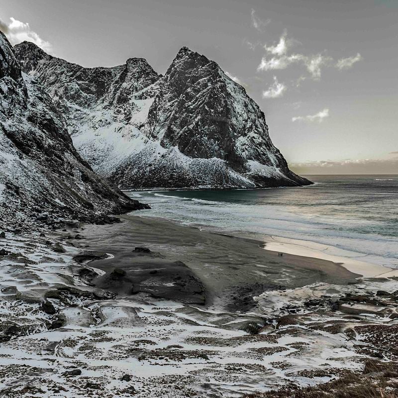 科瓦维卡海滩景观，冬季景色