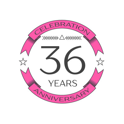 Realistic thirty six years anniversary celebration