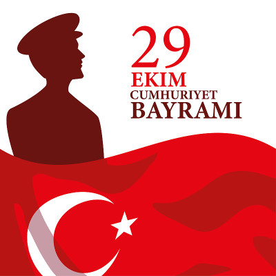 29 ekim cumhuriyet bayrami with turkish flag and a