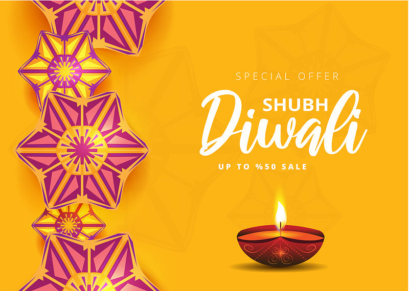 Diwali festival holiday design with  Indian Rangol