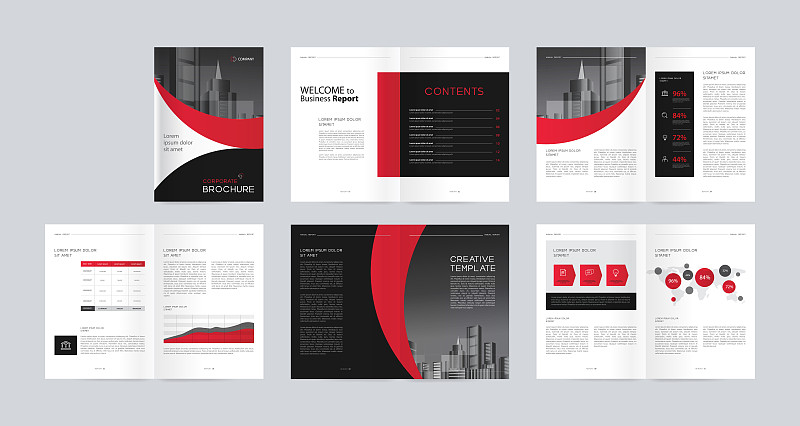 template layout design with cover page for company