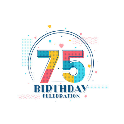 75岁生日庆祝，现代75岁生日设计