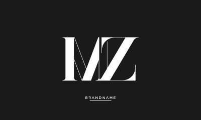MZ或ZM字母抽象图标标志字母