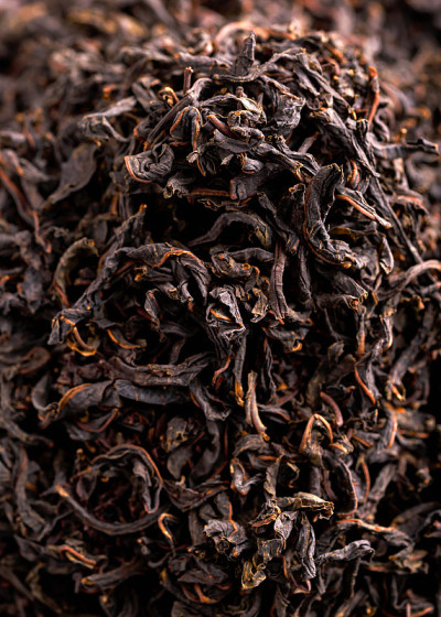 干黑大叶茶。背景,纹理