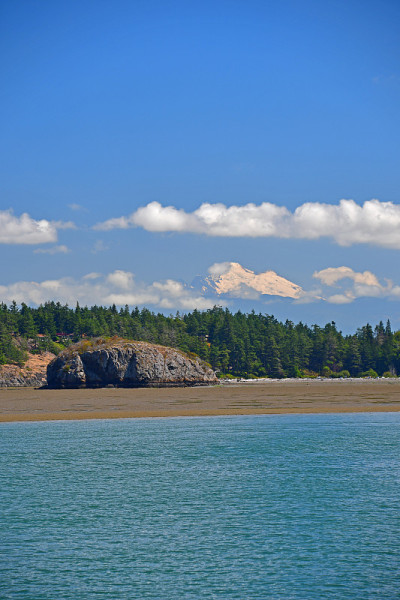 华盛顿拉康纳附近的斯威米什海峡的海岸线和景观
