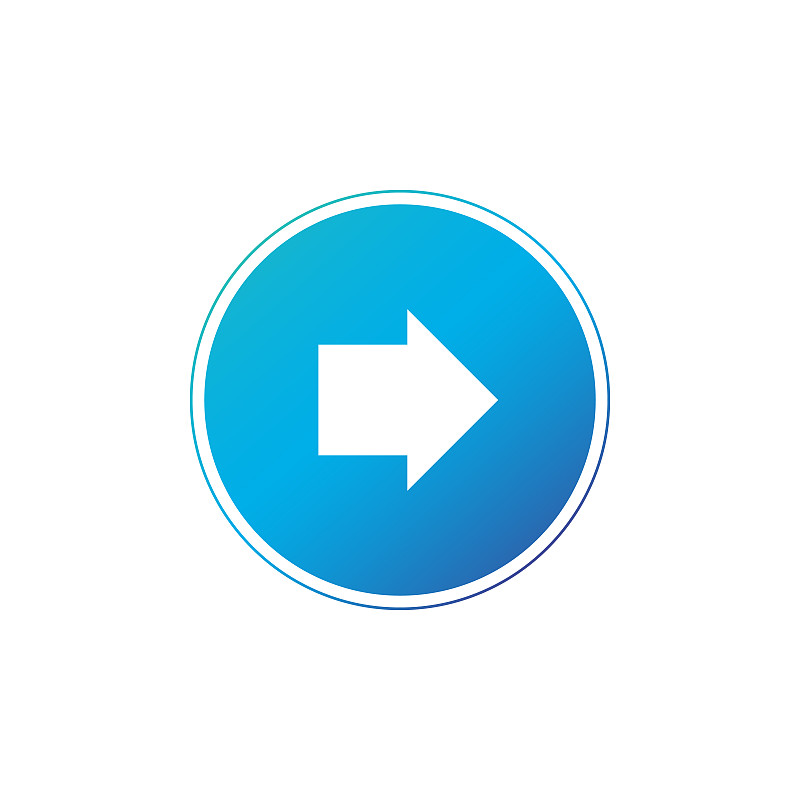 white right rounded arrow with in blue circle icon