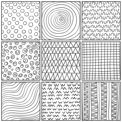矢量抽象线描设计元素