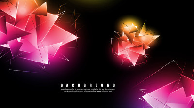 abstract background with glowing triangles that ov