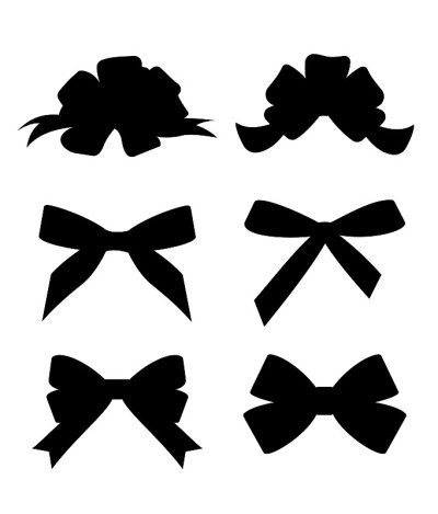 Black silhouette gift bow.