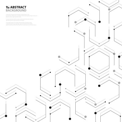 Abstract black hexagonal nanotechnology pattern co