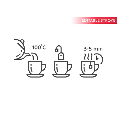 泡茶指示线矢量图标