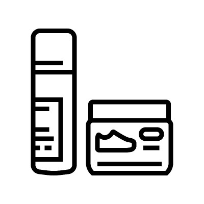 霜膏鞋护理线图标矢量插图