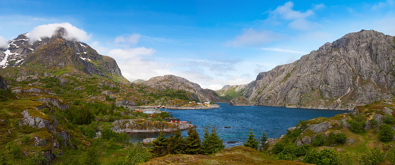 峡湾，山脉，挪威，罗弗敦的风景