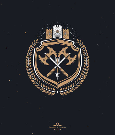 Heraldic Coat of Arms, vintage vector emblem.
