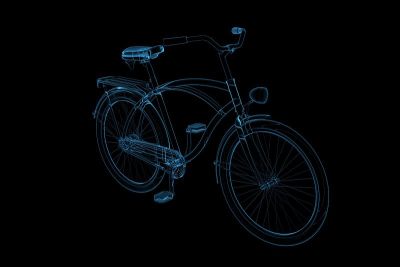 自行车3D x射线蓝色透明