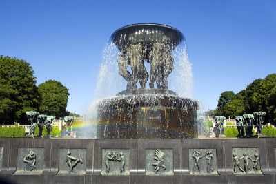 挪威。奥斯陆。Frogner公园。Vigeland泉。