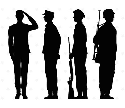 四个士兵轮廓