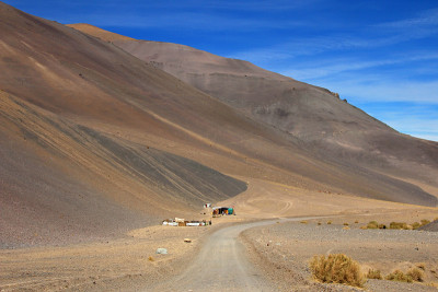 智利阿塔卡马沙漠6000号公路的房屋和景观