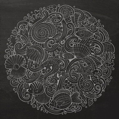 卡通手绘涂鸦水下生活插图